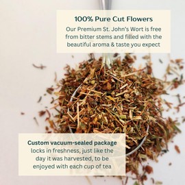 Organic St. John's Wort Tea, 500g Loose Cut Flowers, Premium Saint John Wort, Hypericum Perforatum, Relaxing & Aromatic, Caffeine-Free Herbal Tea | DRAGONFLY HERBS