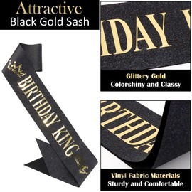 TOBATOBA Birthday Crown and Sash, Party Prom Decorations for Men