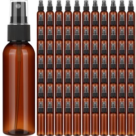 Nuogo 90 Pack 4 Oz Plastic Mini Spray Bottles Reusable Travel Size Perfume Refillable Mist Sprayer Empty Bottle for Essential Oil(Amber)