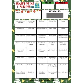 Totally Bonkers - Christmas Present Fundraising Scratch Cards - 40 Square - A6 (148x105mm) -10 Pack - TB0063 - Blind Card