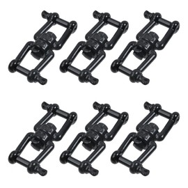 Antrader Boat Anchor Swivel Shackle,6Pcs 3/16" (M5) Swivel Double Shackle 304 Stainless Steel Boat Anchor Chain Connectors,Black
