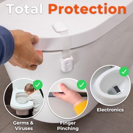 2-Pack Toilet Locks Baby Proof - Toilet Seat Locks for Toddlers with Adhesive - Toilet Latches Child Safety - No Tools Required