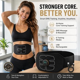 EMS Abdominal Toning Belt for Home Fitness – USB Rechargeable Massager for Core Training Support