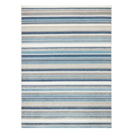 TOWN & COUNTRY EVERYDAY Rio Multicolor Stripe Indoor Outdoor Area Rug, UV Fade Resistant, High-Low Pile, Blue/Multi, 5'2"x7'2"