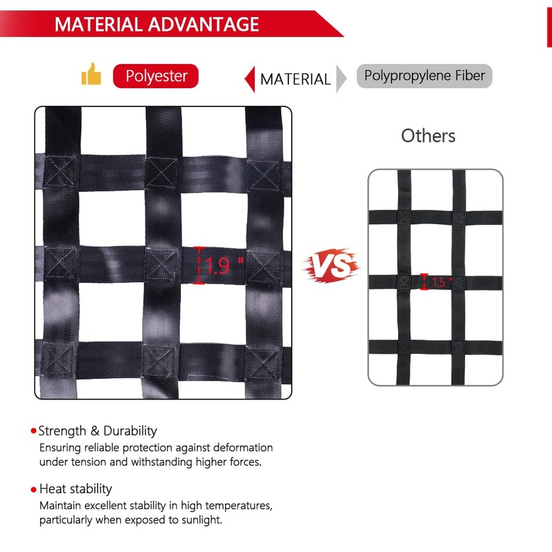 Surmountway Heavy Duty Cargo Net - 66" x 50", 1100LBS