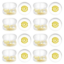 TOAOB 16pcs Silicone Earring Backs 18K Gold Hamburg Earring Clutch Backs with Pad Earring Backs for Heavy Earrings Replacement Earring Backs for Fish Hook Earrings