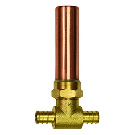 Eastman 1/2 Inch Crimp PEX Mini Water Hammer Arrestor Tee Fitting, Brass Plumbing Fitting, 60850