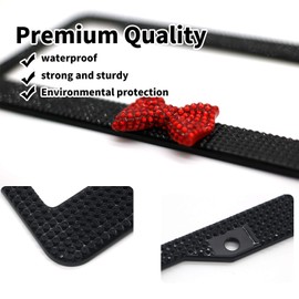 2 Pack Bling Rhinestone License Plate Frames for Women, Cute Diamond Car License Frame with Bow (Black)