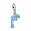 Adornica Diamonds Sterling Silver Rhodium-Plated 3-d Enameled Dolphin with Lobster