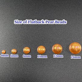 Pinhoollgo 1500pcs 4mm Flatback Half Pearls for Crafts Resin Half Round Pearls for Face Nail Cup Clothes Shoes Scrapbook Handmade Craft(Orange AB)