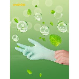 LANON 5 mil Vitamin-E Coated Latex Disposable Gloves, Food-Contact Grade, Textured Fingertips, Green, Large