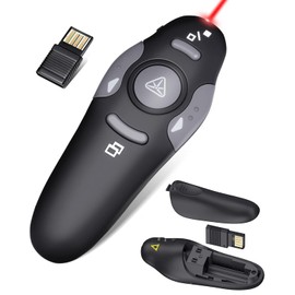Hesdtcet Wireless Presentation Clicker for PowerPoint Presentations, USB Dongle Presenter Remote with Lase Pointer Slide Clickers for Mac/Windows/Linux, Computer/Laptop, Google Slide/PPT/Keynote