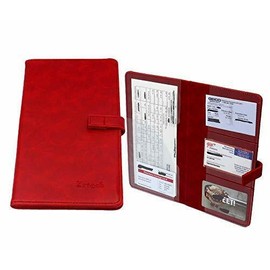 Unbranded Car Registration Insurance Holder Vehicle Glove Box Car Organizer Case  Red