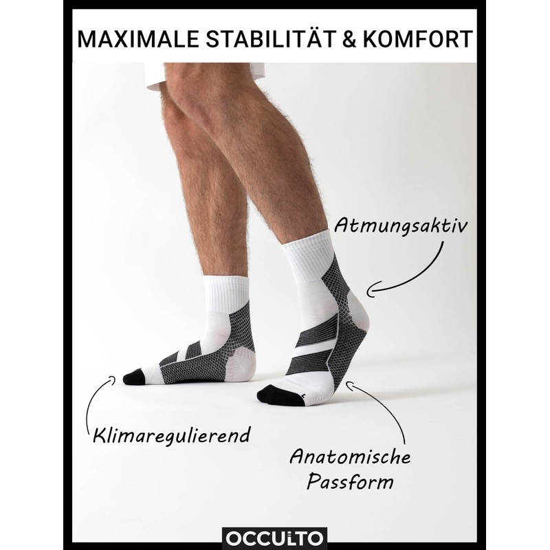 Occulto Men's Heel Spur Sports Compression Socks 2 Pack (Model: