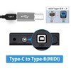 ECOTECT Type-C to Type-B MIDI Converter, USB C to USB