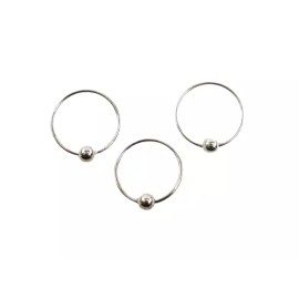 Unbranded 2 Pack 20g 7/16" Sterling Silver Nose Ring Hoop With Fixed Bead Body Jewelry