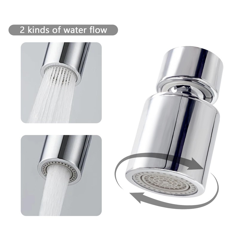Ainkou Swivel Faucet Aerator, 360 Degree Rotate Kitchen Sink Faucet