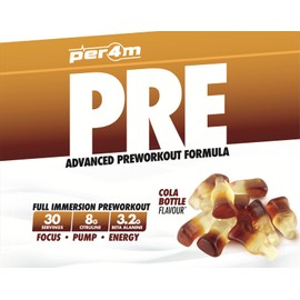 per4m Per4m Pre Workout Powder 570g | Intense Pump, Sustained Energy and Mental Focus | with L-Citrulline, Beta Alanine & Caffeine with Added Hydration (Cola Bottle)