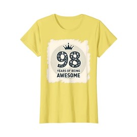 98 Years of Awesome Birthday Gift for Seniors T-Shirt, Women, Lemon Yellow