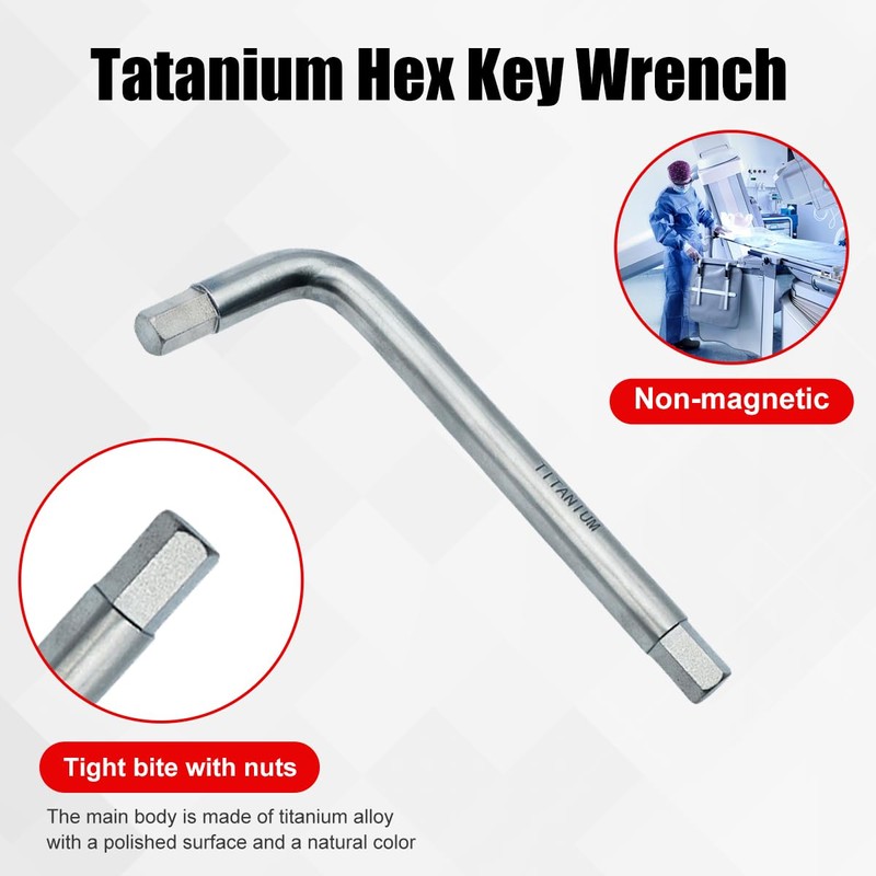 Titanium Alloy Hex Key Wrench Spanner, Non-Magnetic, High/Low Temp Stable,