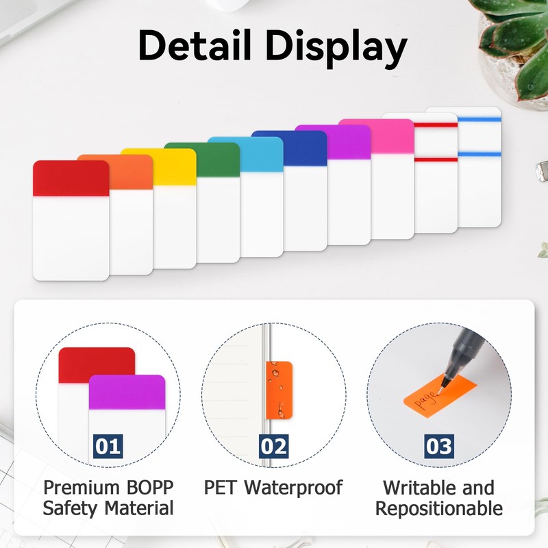 1 Inch Tabs for Notebooks, 480 Pieces Sticky Note Tabs
