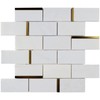 Tile Generation NBG-5 2x4 Subway Tile White and Gold Metal