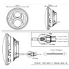 AMUNIESUN DOT 2x7inch Round Led Projector Headlights Combo Beams(High &