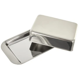 Weis 14257 Butterdose, Edelstahl, Silber, 15 x 9.4 x 4.2 cm