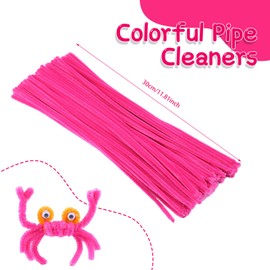 Zxiixz 100Pcs Pipe Cleaners, Pipe Cleaners Craft, Chenille Stems Creative Craft Pipe Cleaners for Festivals Decorations, Crafting Pipe Cleaners Craft Supplies for Home DIY Hand Arts Decorations/Rose