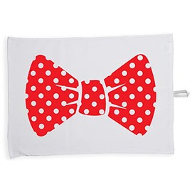Hippowarehouse Polka Dot Bow Tie (Printed at The Top) Tea Towel Eco Printed Dish Cloth Kitchen accessory 50cmx70cm 100% Cotton