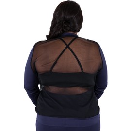 Poetic Justice Plus Size Curvy Women's Navy Zip Up Activewear Tracksuit Jacket Size 3X