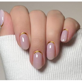 JMEOWIO French Tip Semi Cured Gel Strips Wraps Nail Art Sticker