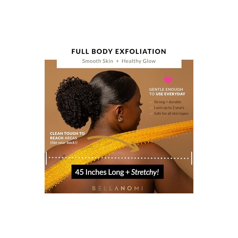 Bellanomi Esponja Exfoliante Africana Auténtica Origen Ético Nigeria 114 Largo