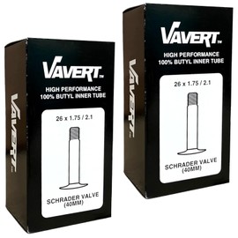 Vavert 26" x 1.75-2.1 Mountain Bike Inner Tubes - Schrader Valve (Pair)