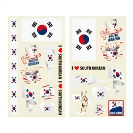 [BBT4] South Korea Fighting Cheering Fluorescent Tattoo Sticker Set G World Cup South Korea Set 2ea