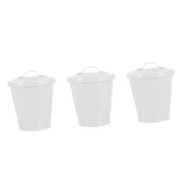 STOBAZA 3 Pcs Elegant Small Bin Desktop Trash Can Mini Trash Can with Lid Lovely Garbage Recycling Container