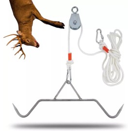 Smarkey Gambrel Pulley Lift System Deer Hunting Hoist Skinning Kit Heavy Duty, 1500lb