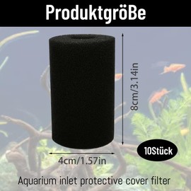 KRYMXAR 10 Filterschwamm Aquarium, Filterwatte Aquarium, Hochwertige Filter Schwämme Für Süß- Und Meerwasseraquarien, Schutz Für Fischbrut Und Garnelen Ideal Für