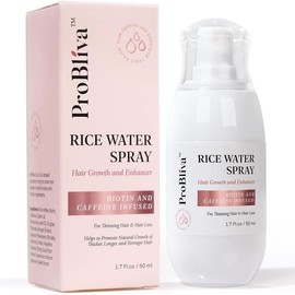 Hair Serum with Rice Water, Rosemary & Castor Oil, Biotin & Caffeine – Hair Growth & Strengthening Oil for Thicker, Longer, Fuller Hair, Women & Men