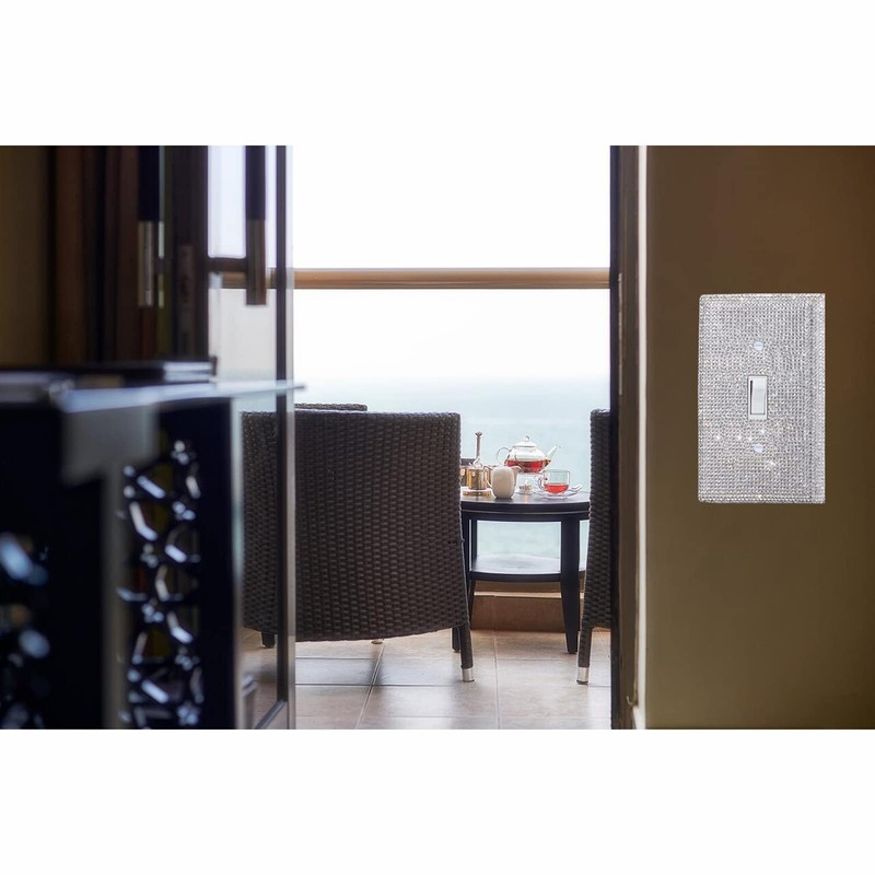 Gaocai Shiny Silver Rhinestones Wall Plates Light Switch Cover Plate