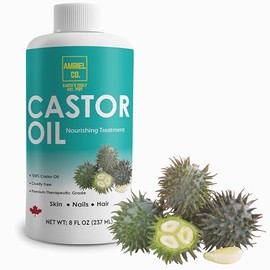 Castor Oil (8 oz| 237 ml value size) Non- GMO, 100% Pure Single Ingredient | Cold Pressed DIY Carrier Oil| Moisturizing Oil for Face, Body| Plant- Based Versatile Skincare Base for Lotion, Balms, Serums and More |By Amriel Co
