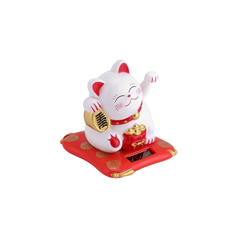 Haosie Lucky Cat, Lucky Cat Waving Arm, Solar Powered Maneki