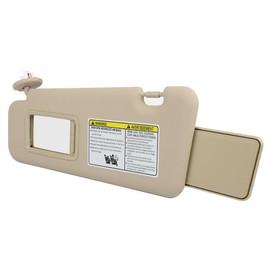 CCIYU Left Driver Side Sun Visor fit for 2008-2013 for Toyota for Highlander(with Sunroof), Left Side Beige Sun Visor Replace 74320-48500-E0,74320-48180-E0,04005-11148-E0