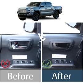 Lcojicep ABS Car Inner Door Switch Handle Protective Cover Compatible with Tacoma 2016-2022,Door Opening Handle Decorative Accessories，Inner Door Handle Trim Cover Interior (Matt Black)