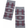 Rakusaku Knee Supporter Gray Check (Left and Right Knee Supporter)