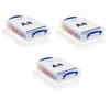 Really Useful Box(R) Plastic Storage Box, 4 Liters, 14 5/8in. x 10 1/4in. x 3 3/8in, Clear (3 pack)