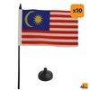 AZ FLAG Pack of 10 Malaysian Table Flags - 15