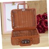 SUPVOX Imitation Rattan Storage Box Camping Folding Box Handwoven Wicker