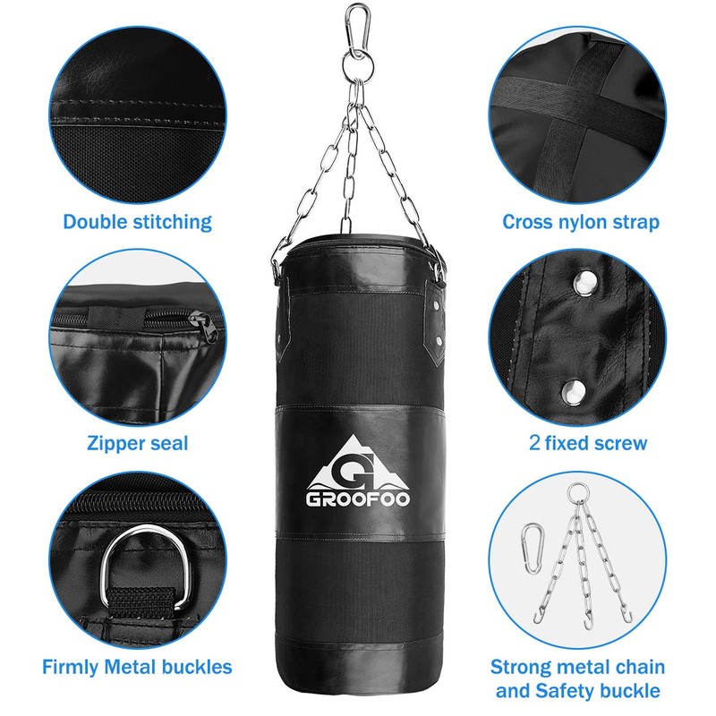 GROOFOO Punching Bag, Boxing, Hitting, Body Training, Fitness, Martial Arts,