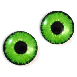 Bright Neon Green Enchanted Doll Eye Glass Cabochons 6mm - 40mm Jewelry Art Taxidermy Sculpture Domed Flatback Unique Craft Eye Chips (20mm)